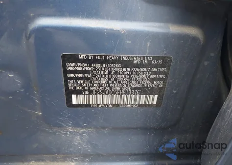 2015 Subaru Forester 2.5I Premium from USA, damaged, VIN JF2SJADC5FH813376